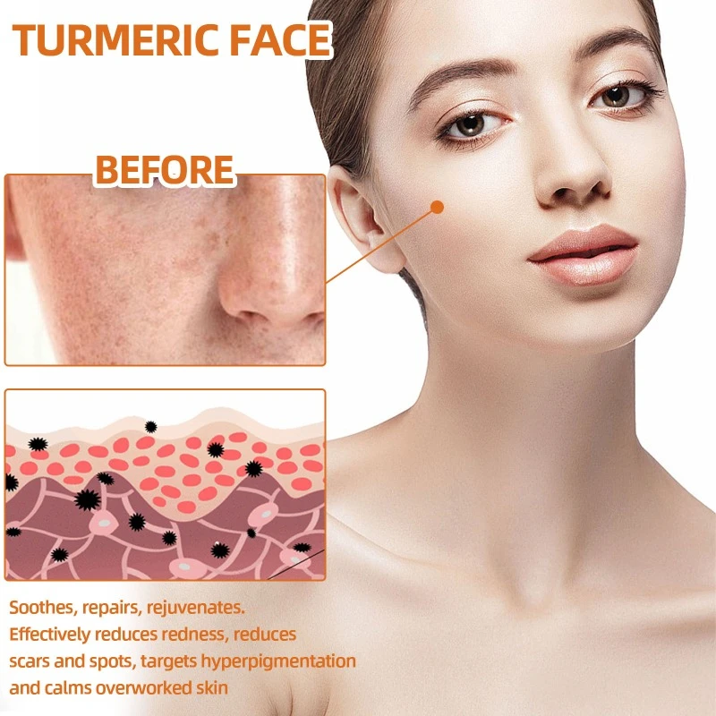 Turmeric Facial Soap Repair Dull Fade Dark Spots reduce Fine Lines Freckle brighten Skin firming whitening face Cleansing Soap 2
