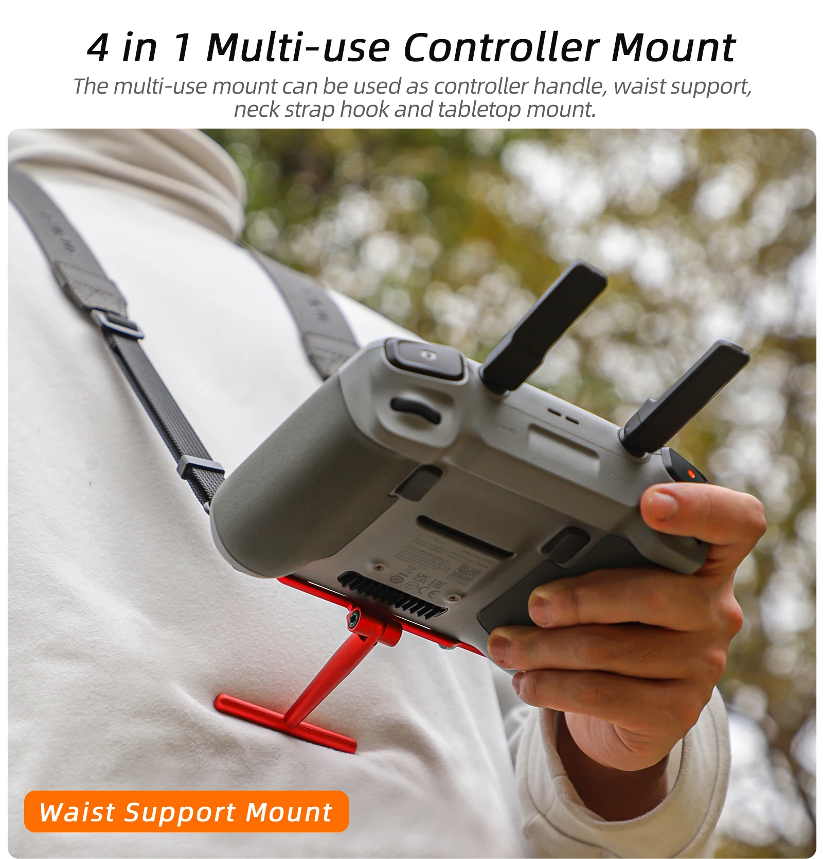 DJI RC 2/1 용 Sunnylife 컨트롤러 미니 4 3 Pro/Air 3 액세서리 용 끈 핸들 허리 지지대 마운트 넥 스트랩 브래킷