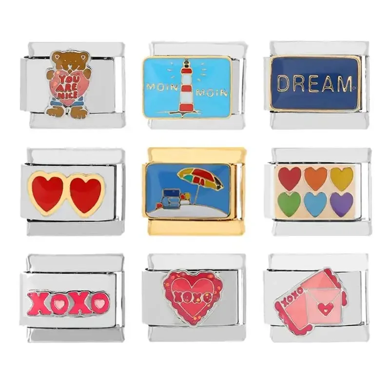 Hot Selling Italian DIY Elastic 9mm Universal Module Bracelet Love Retro Style for Women Men Chains Custom Jewelry Personalized