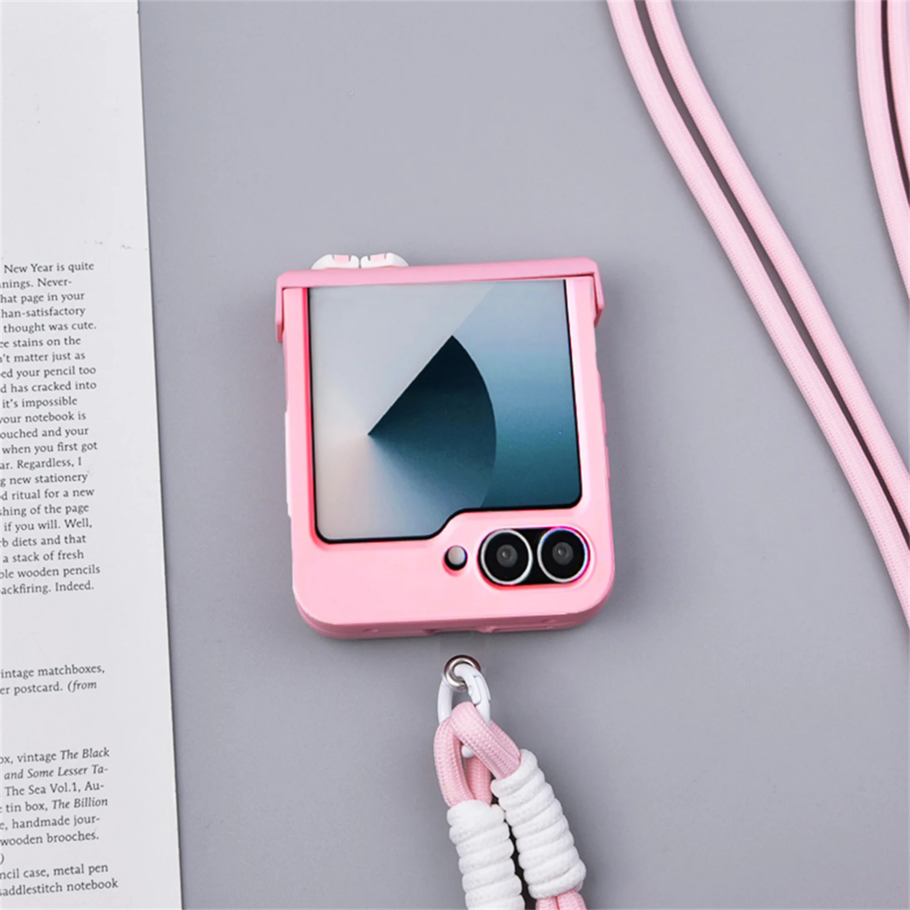 Charming Korean Bunny Ears & Cat Claw Case with Portable Rope