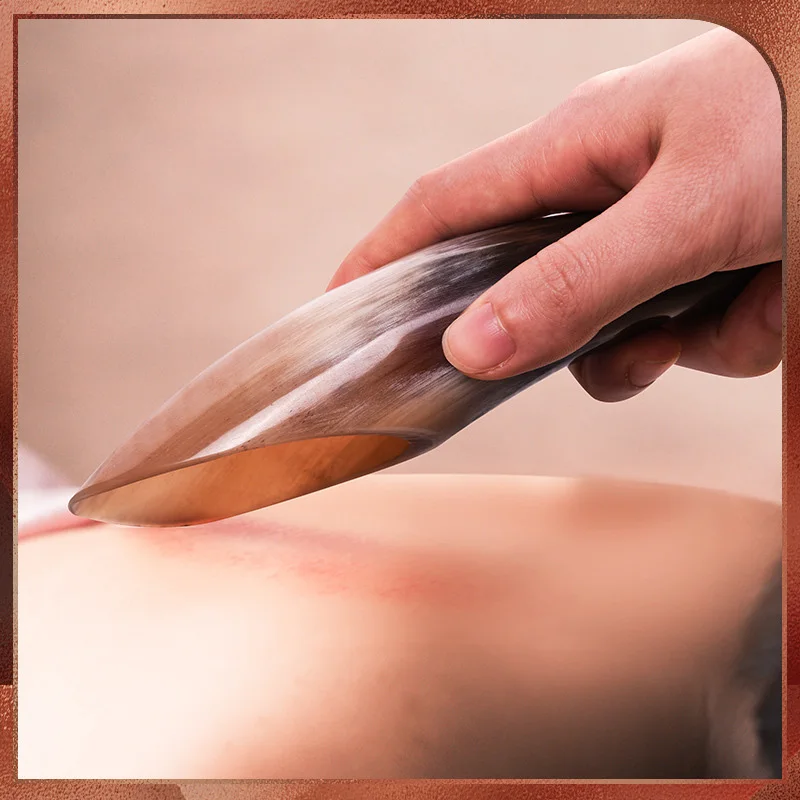 Guasha Board Natural Buffalo Horn No Stress Massage Tool SPA Therapy Massager Scraping Board