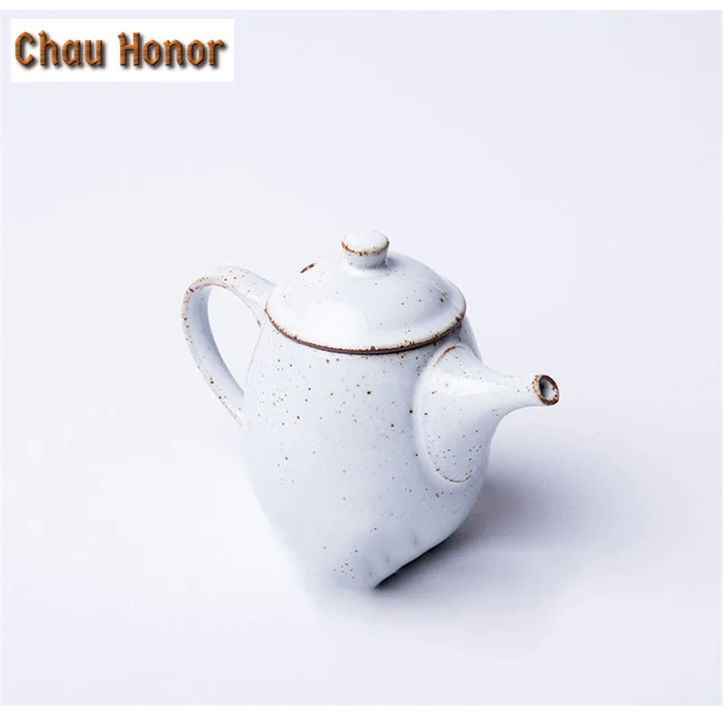 180ml Handmade White Coarse Pottery Teapot Guanware Gracked Glaze Tae Maker With Strainers Dahongpao Master Cups Gift Packaging