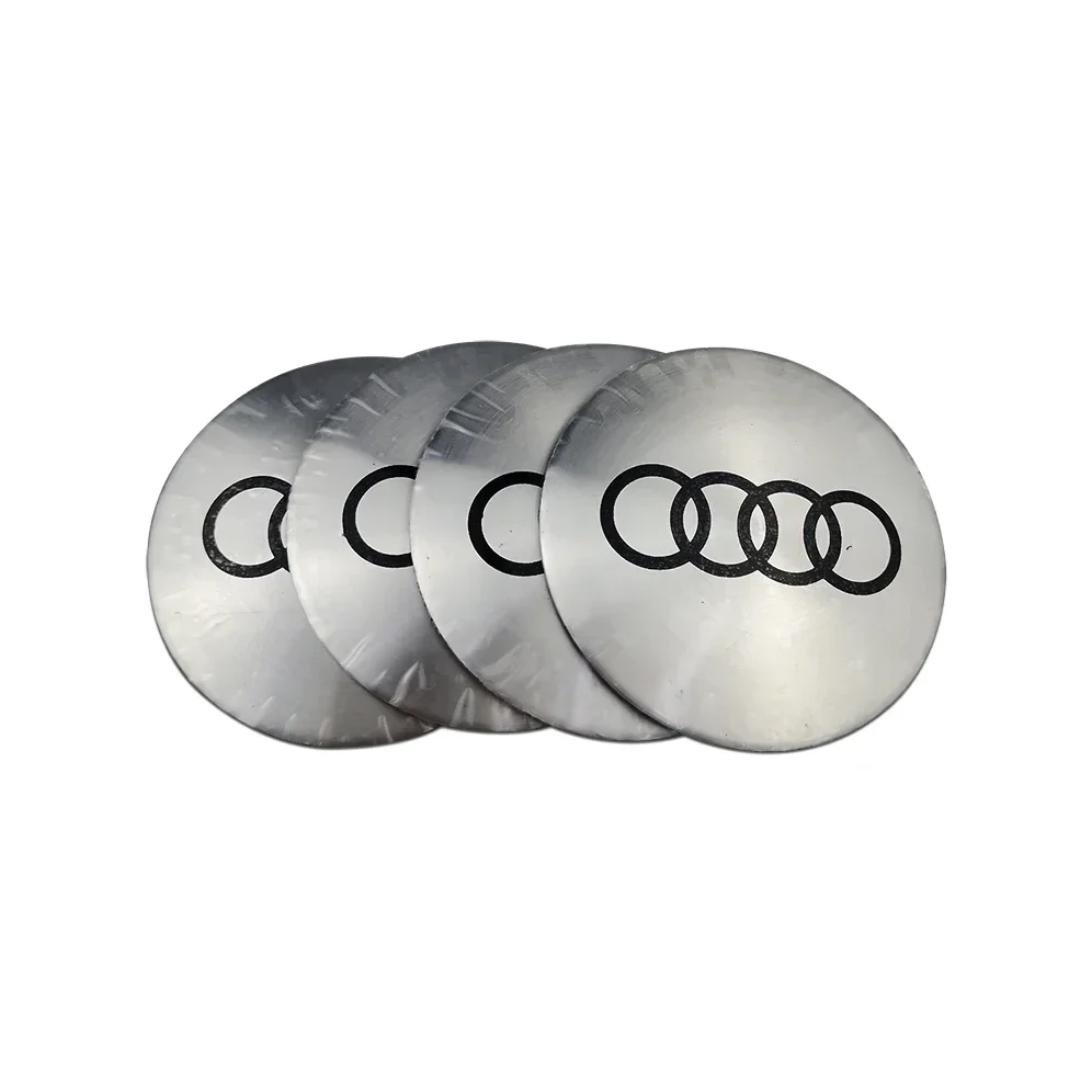 4pcs 56mm Car Hub Cap Badge Center Sticker with Audi S Line Quattro RS Logo