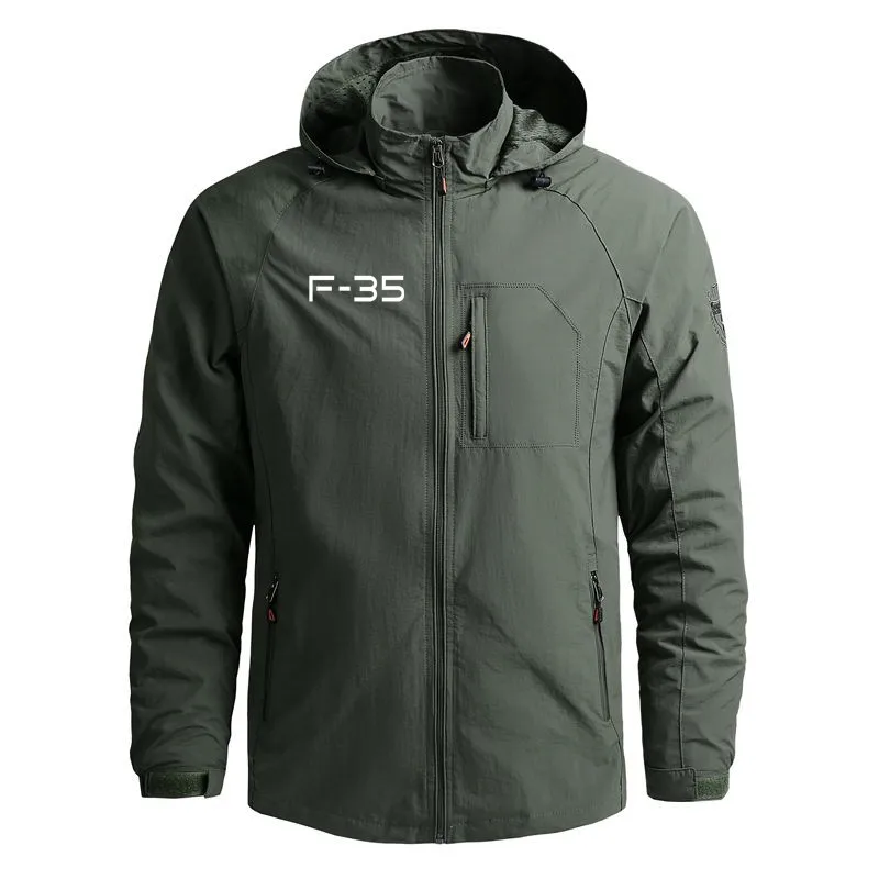 

New Zipper Casual Outdoor Military Hooded Jacket for Men 2023 Waterproof Windbreaker Flight F35 Man Coat Jackets Men