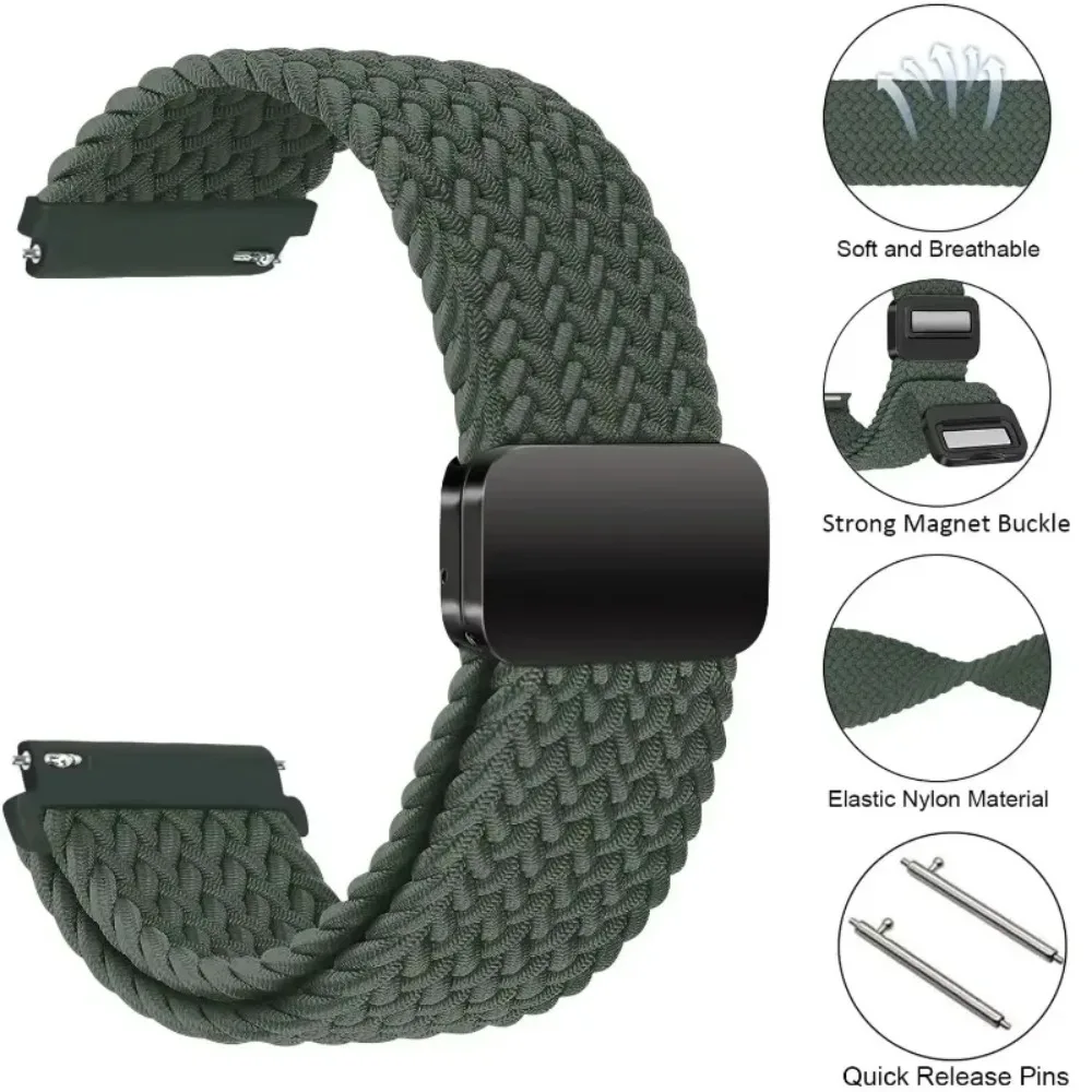 Magnetic Nylon Braided Strap – Comfortable 20/22mm Wristband