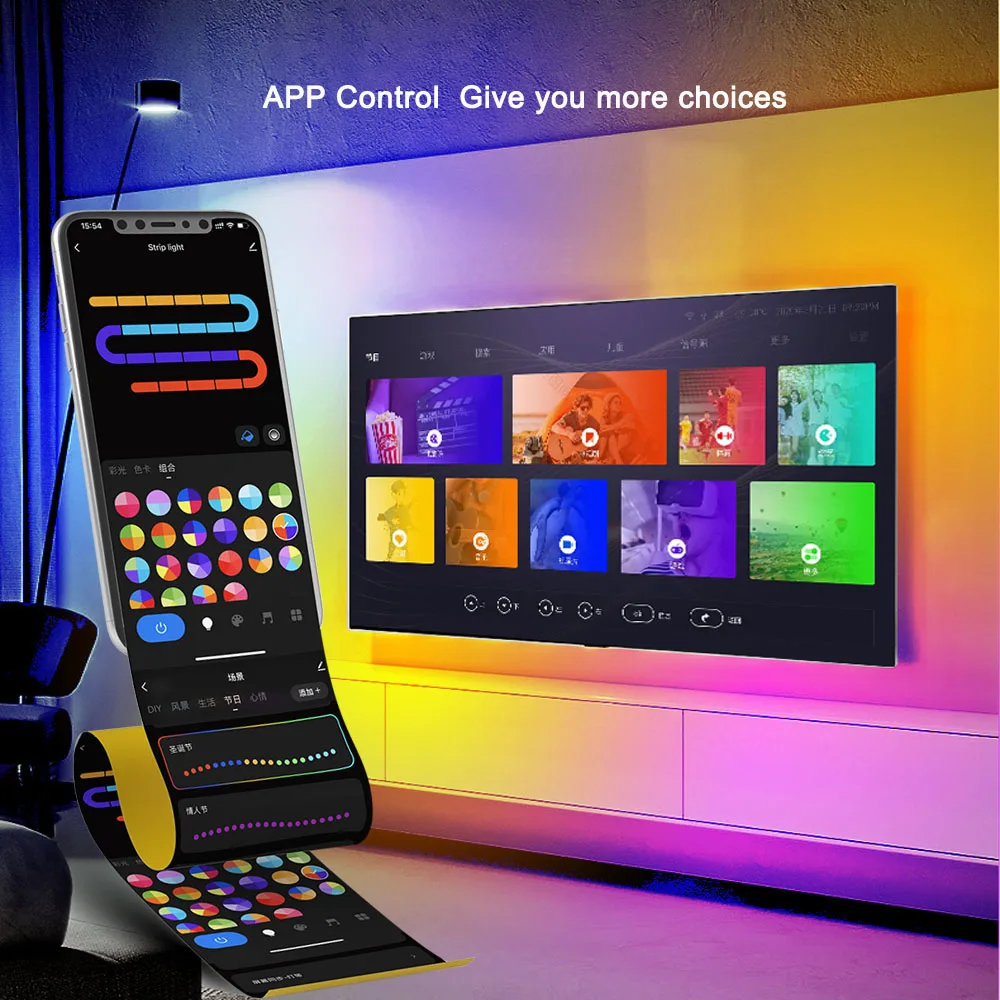 Ambient TV PC Backlight Led Strip Lights RGB Tape Screen Color Sync Led Light Kit For 4K HDMI 2.0 Device For Alexa Google TV Box