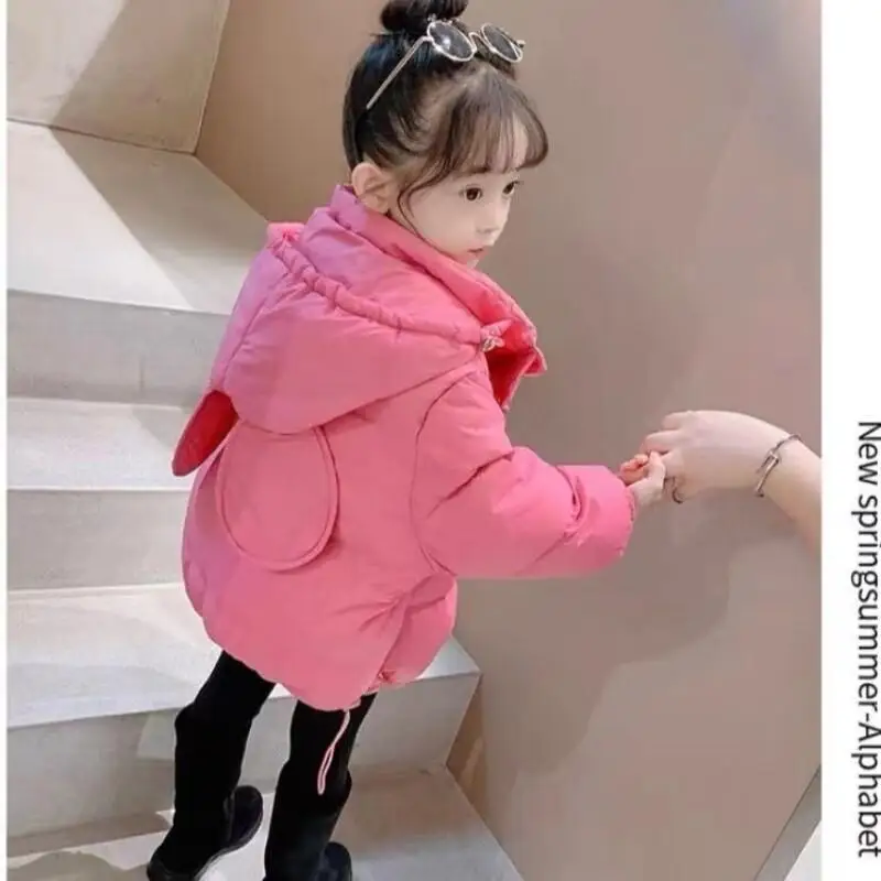 어린이 겨울 면 패딩 재킷 소녀 가을 두꺼운 코트 긴 소매 따뜻한 유지 카와이 귀여운 패션 새로운 스타일 캐주얼 의류