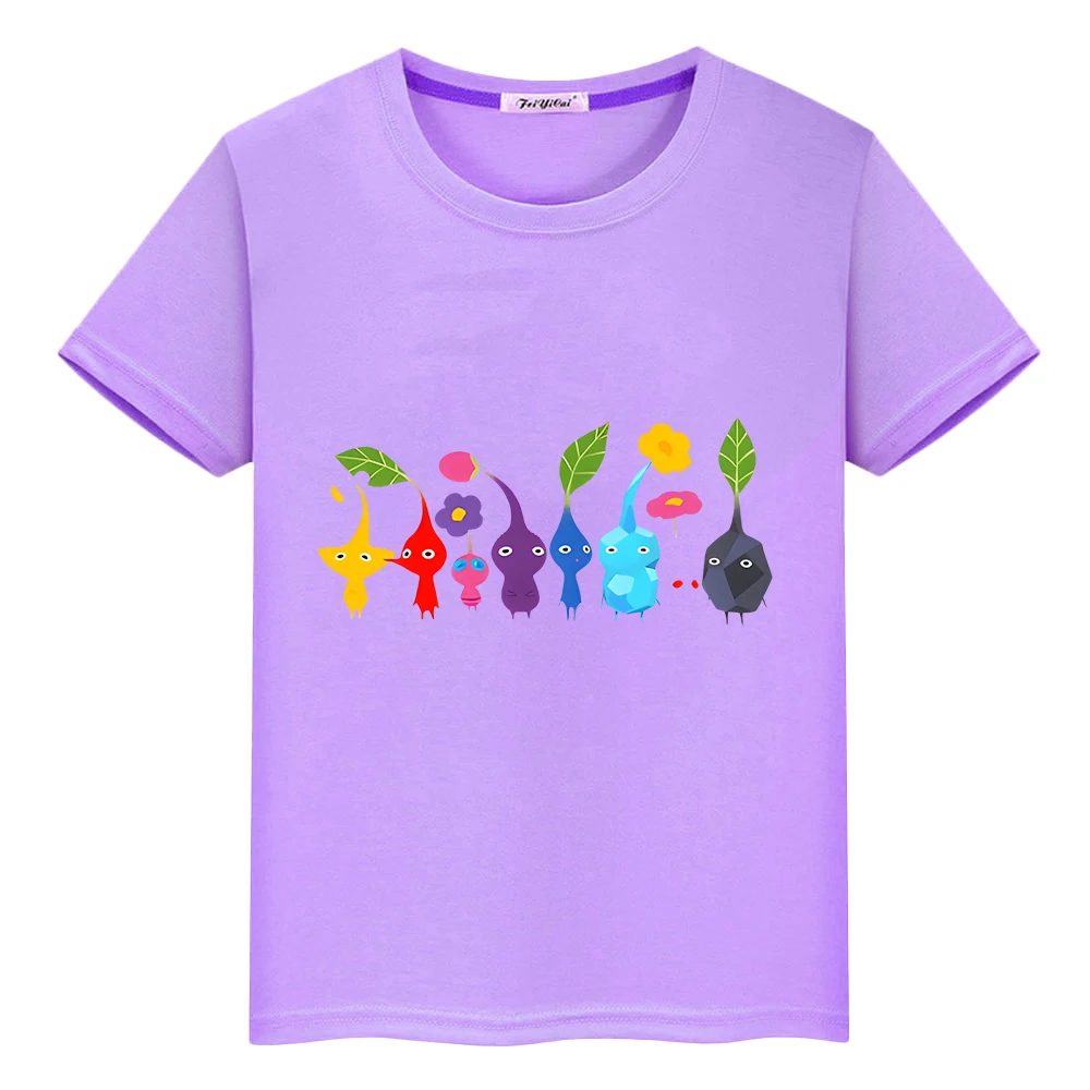 Pikmin Summer Cute 100%Cotton T-shirt cartoons Short Print anime Tees pride tshirt Tops y2k Tshirt kid Day gift boy girl clothes 3