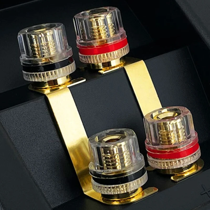 H8WA 4 Positions Square Speaker Junction Box ABS Passive Subwoofer Wiring Terminal Connector 4