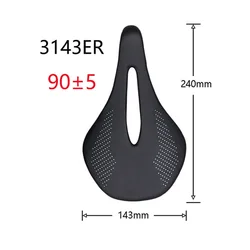 Ultra-Light EVA Carbon Bike Saddle - Comfortable Racing Design, 240x143mm (3143ER Rail 7X7)