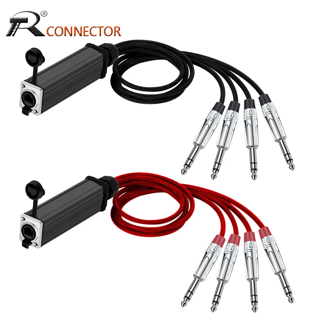 Canais Cabo de Áudio Polegadas Rj45 Trs Estéreo 635 mm Plugue Rede Amplificador Mixer Amplificador Rj45 a