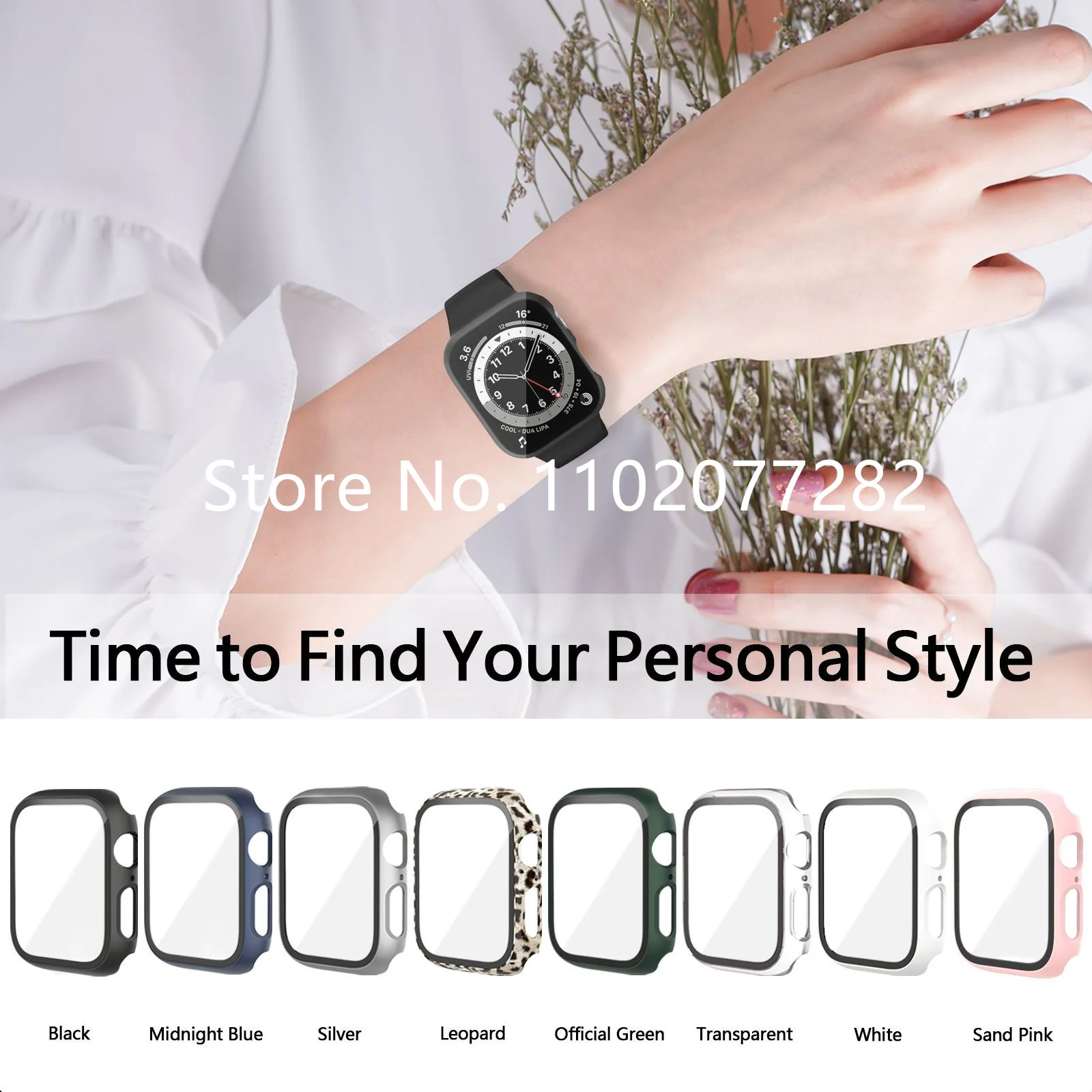 500 개/몫 보호기 커버 애플 시계 45mm 41mm 내충격 커버 + 유리 2 1 보호 케이스 iWatch 7 시리즈
