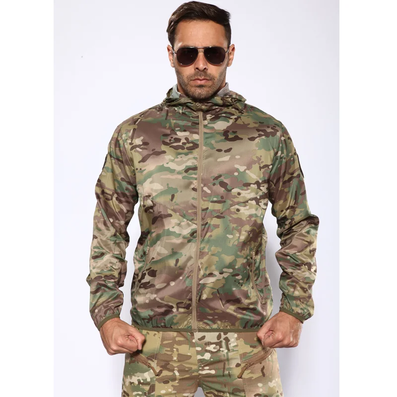 Camouflage Tactical Skin Jackets Men Ultra Light Quick Dry Combat Waterproof Coat Military Summer Fishing Suit Camping Clothing