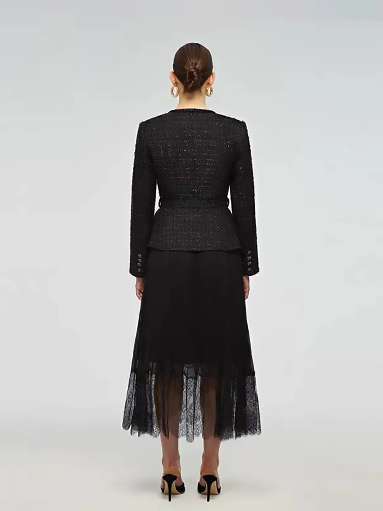 Рисунок 3 - Женский черный твидовый шерстяной пиджак ручной работы