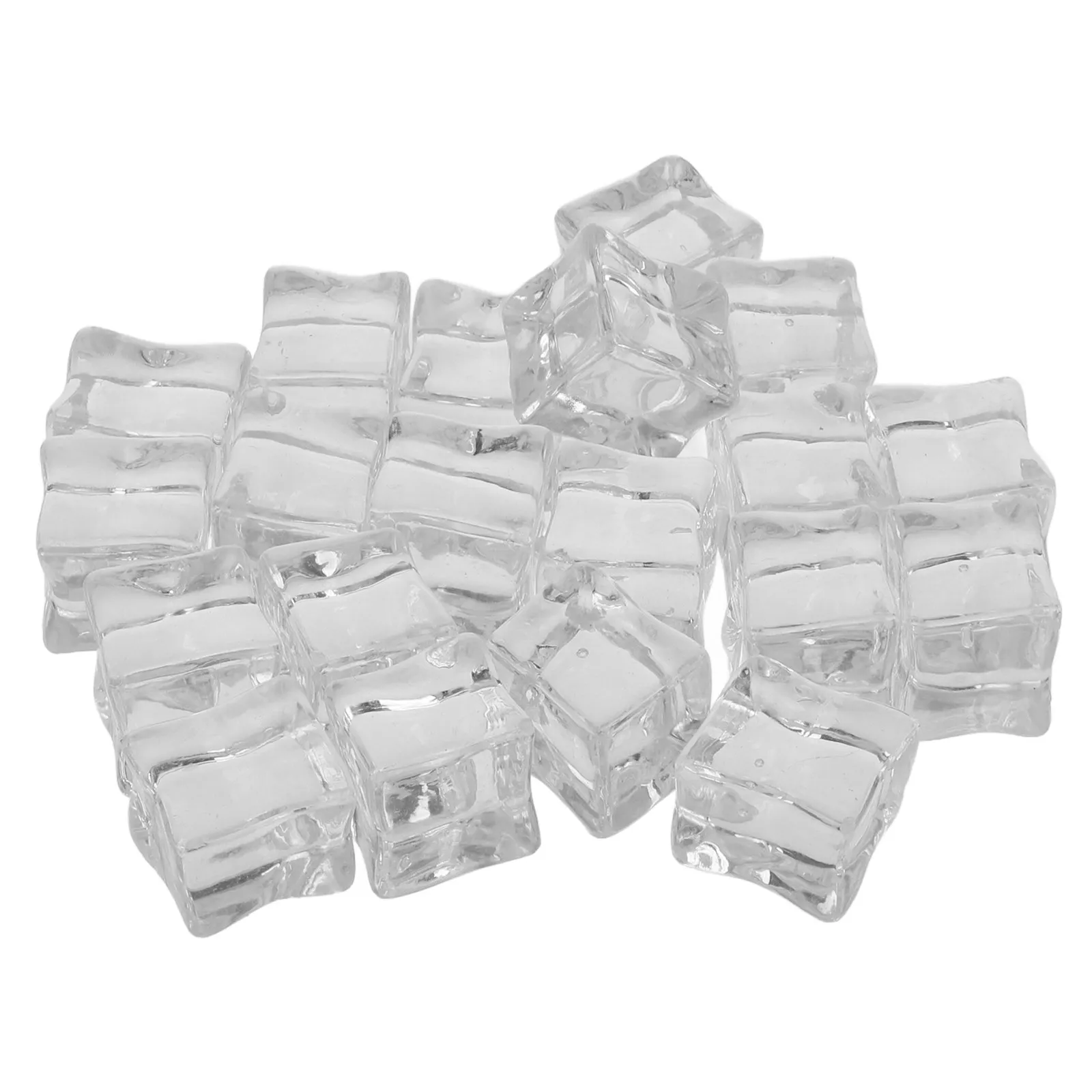 20pcs 현실적인 가짜 큐브 바 사진 소품을위한 투명 플라스틱 장식 홈 디스플레이 액세서리
