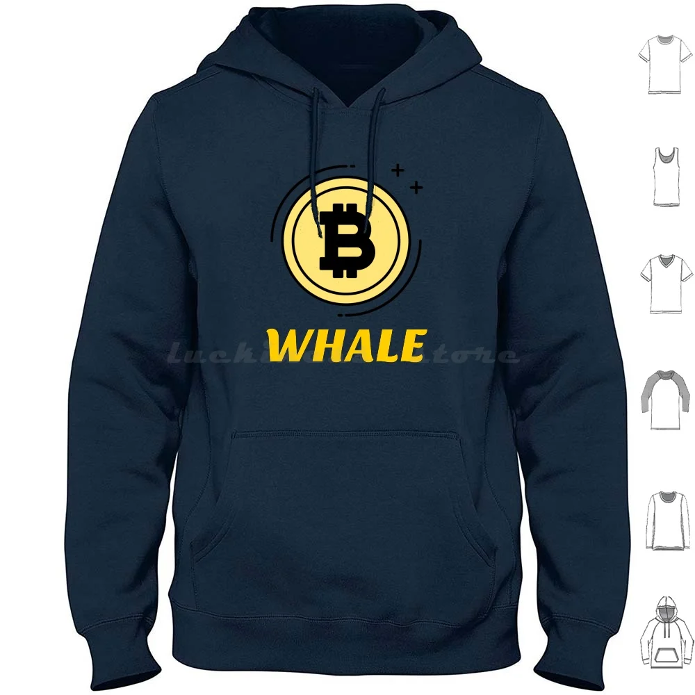 Whale Bitcoin-Crypto Currency Bitcoin Dogecoin Ethereum Ripple Felpe Con Cappuccio Manica Lunga Btfd Bitcoin Fomo Bitcoin Crypto