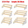 Acrylic Wood Display Stand Kit Figures Lipstick Powder Desktop Cosmetics Shelf Rack Makeup Holder Ladder Organizer Shelf 1