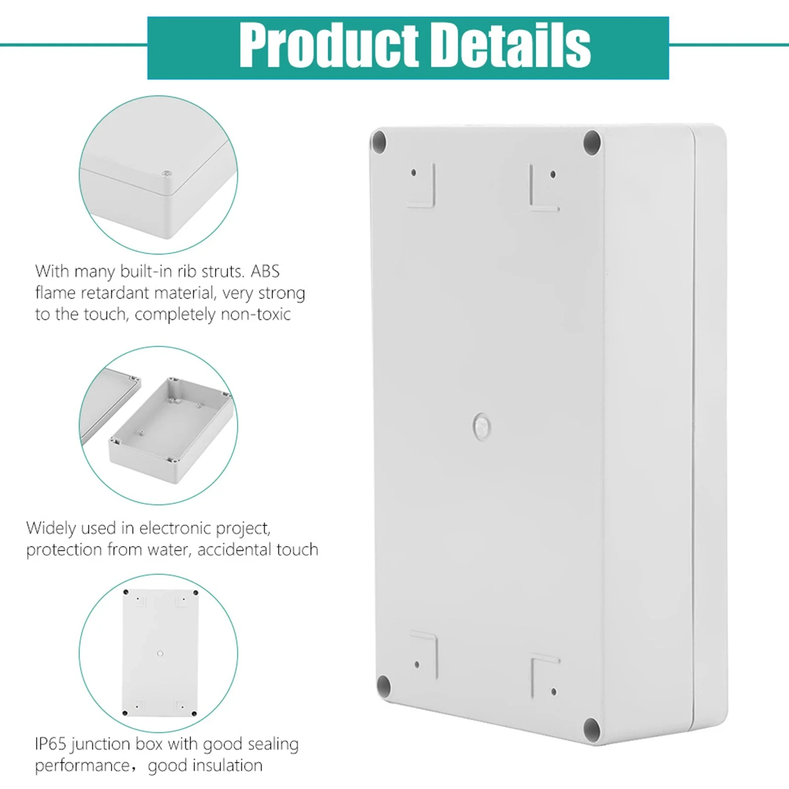 Durable Water-Resistant ABS Wiring Junction Box - 200x120x56mm