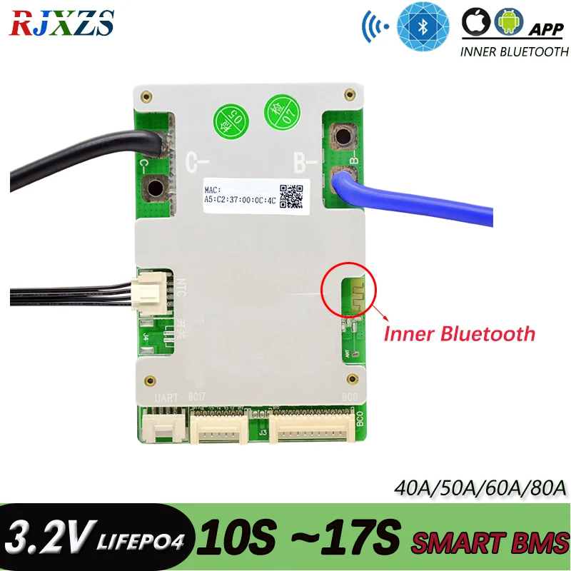 JIABAIDA JBD-SP-17S005 Smart BMS – 10S-17S, 40A ( Produktbild-Vorschau 3