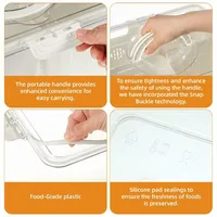 Divided Serving Tray with Lid and Handle, 4 Compartments Fruit Storage Containers, Food Storage Containers for Fruit, Vegetable 3