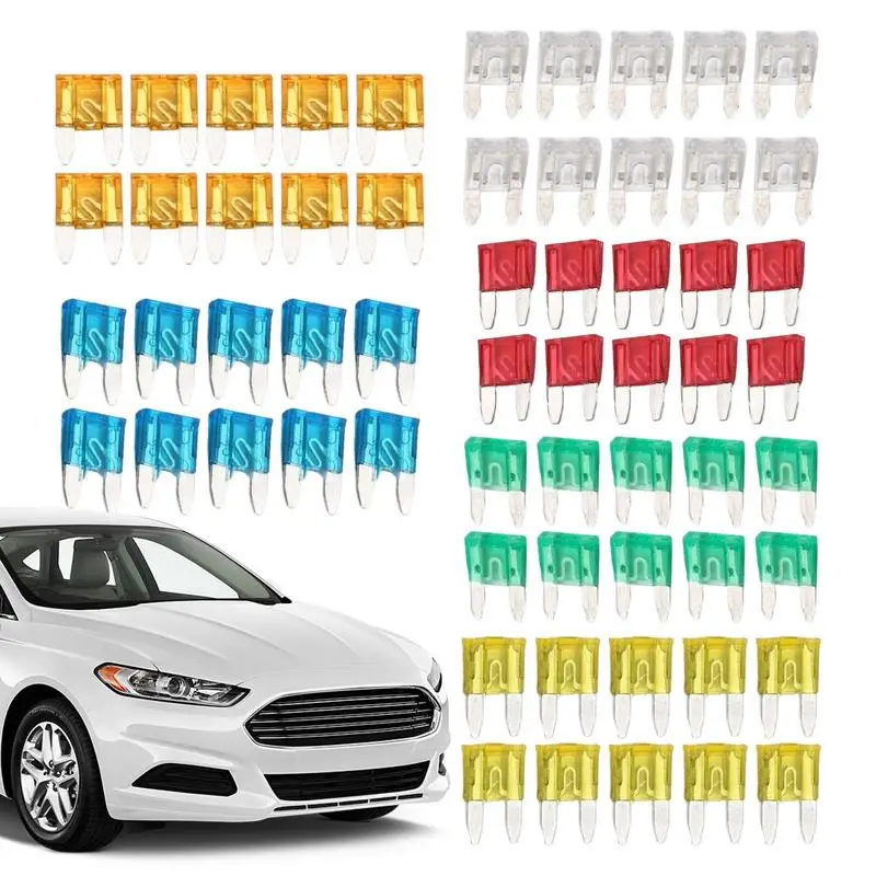 

Car Fuses Automotive Fuse With Color Coded Markings Fuse Kit Profile Mini Size 5a/7.5a/10a/15a/20a For Boat Truck Auto Marine 60