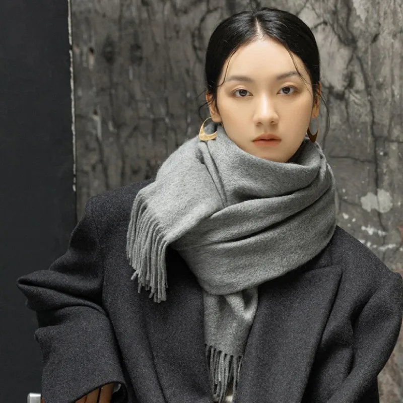 New Cashmere Scarf Women's Winter Scarves Wool Black Red Scarf Ladies Winter Big Pashmina Scarf XWJ01 5