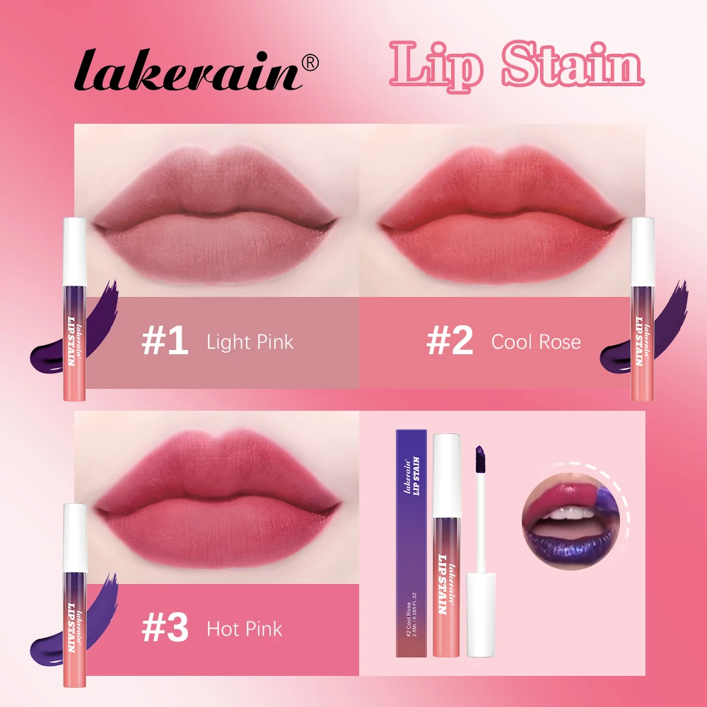 3Colors Blading Lip Gloss Peel and Stick Set Long-lasting Waterproof Pink Lip Gloss Transfer Resistant Natural Lip Cosmetics 4