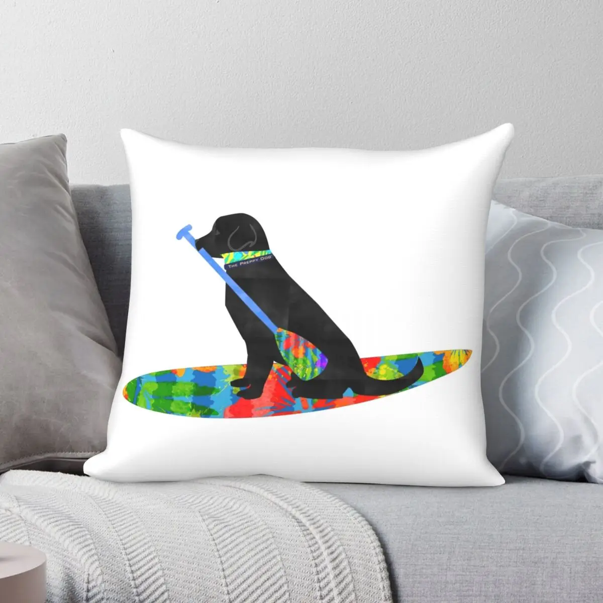 

Black Lab Square Pillowcase Polyester Linen Velvet Pattern Zip Decor Pillow Case Car Cushion Case