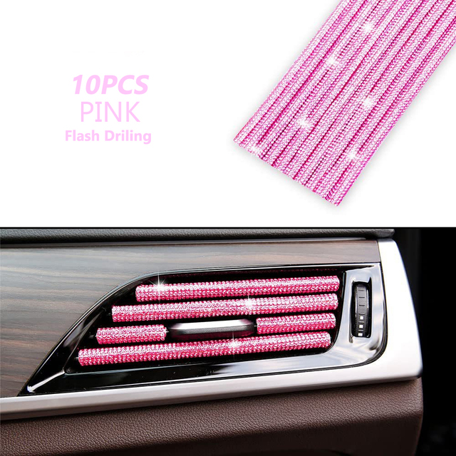 Universal Car Air Outlet Decorative Strip Car-styling Diamond Interior Moulding Air Vent Trim Conditioner Grille Sticker