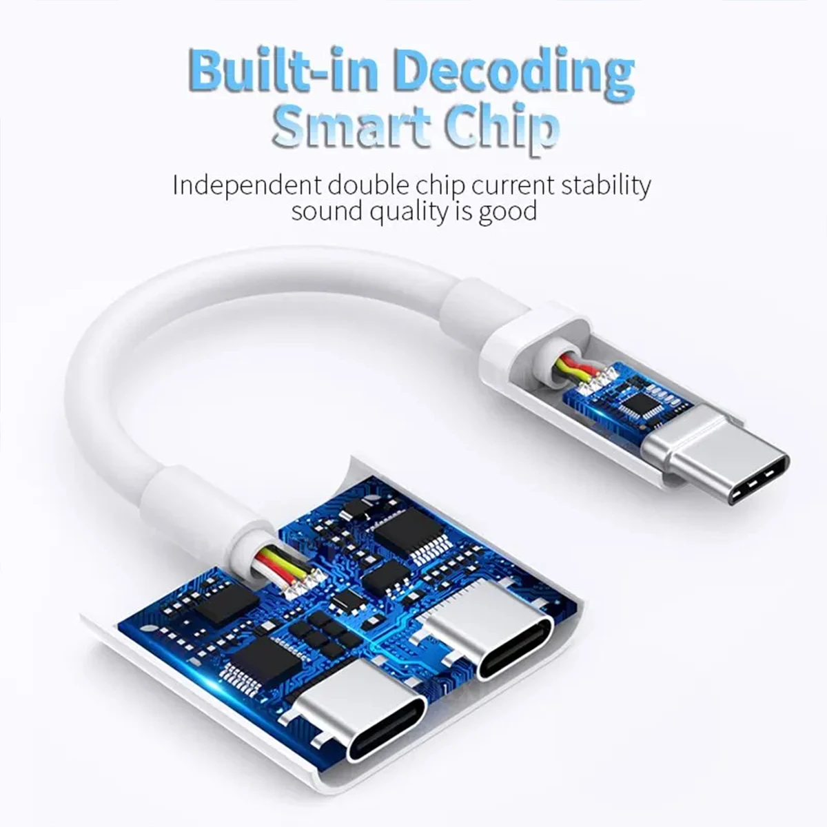 2 in 1 USB-C to 3.5mm Jack Audio Converter Dual Type C Charging Adapter Connector Splitter For iPhone 16 15 Huawei Xiaomi Samsun usb to type c adapter,type c adapter,type c to 3.5mm adapter,usb to 3.5mm adapter,type c aux adapter,charging cable adapter,audio earphone converter,type c to aux adapter,3.5mm audio adapter,audio headphone adapter