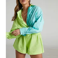 Women Tracksuits Shirt With Mini Shorts Cotton Two Pieces Sets Fashion Clothing Outfits Women Blouses Fashion Tracksuits - Image 5