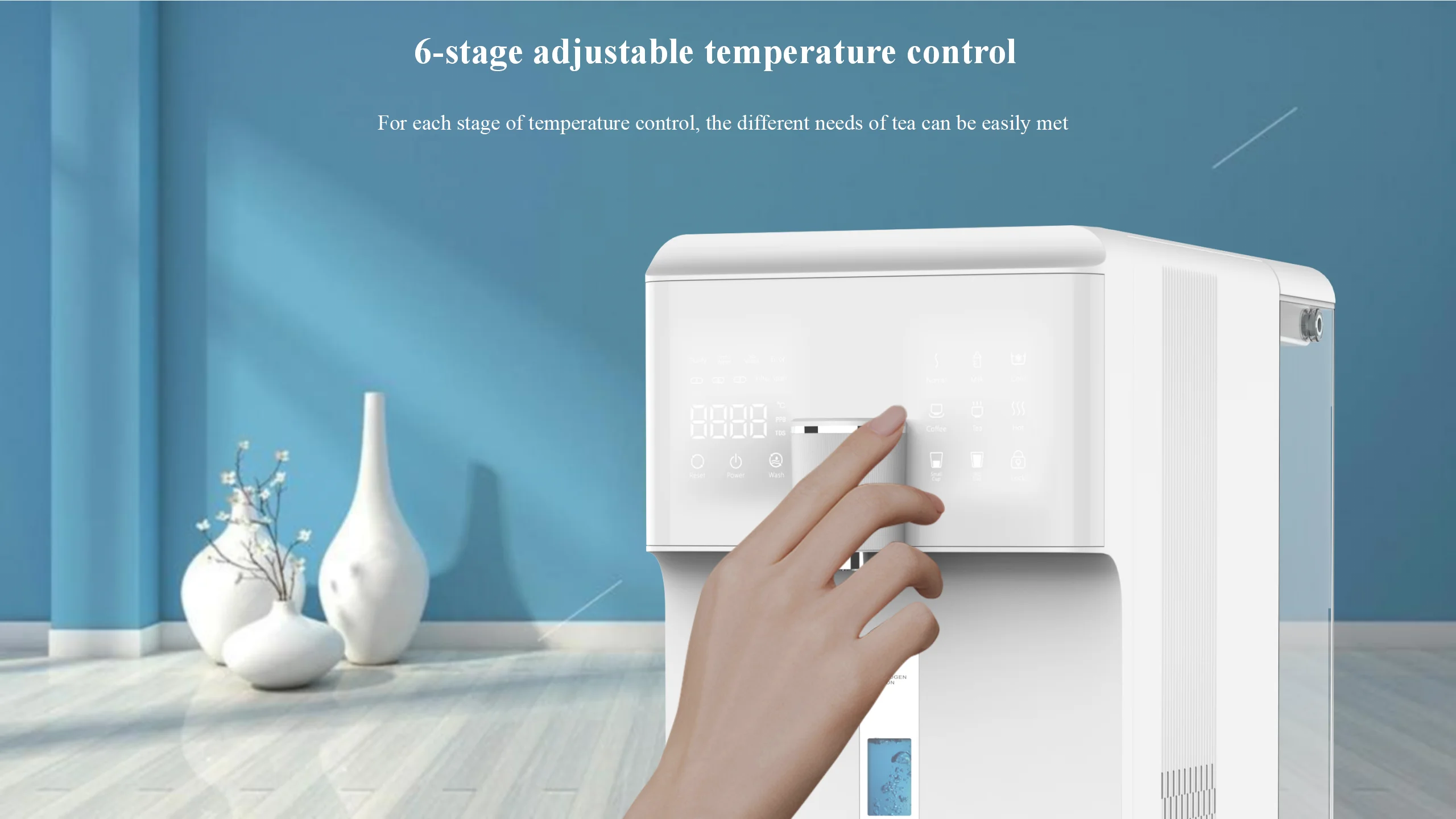 Hydrogen-Rich Cold And Hot Drinking Water Dispenser Desktop Reverse Osmosis Water Purifier 3