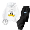 Spring and Fall Fashion Cartoon Donald Duck Pure Cotton Boys and Girls Teenagers Unique Super Good-looking Sweatshirt Tracksuit 6