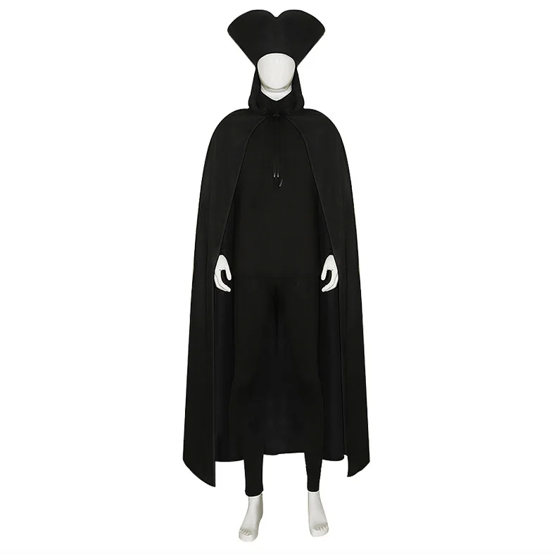 

A Haunting in Venice Costume Cloak Outfits with Mask Adult 2023 Horror Movie Cosplay Black Cape Halloween Fullset