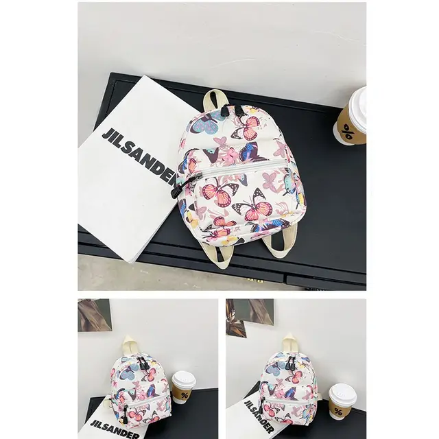 Mini mochilas femininas de nailon estampado animal 5