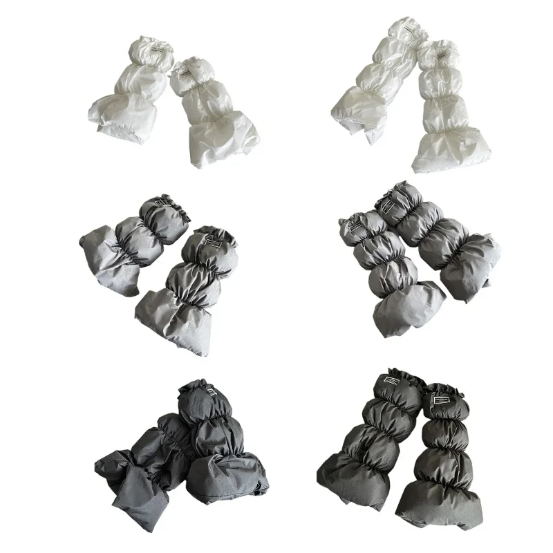 Description Picture 2 of itemWinter Fashion Women Thick Padded Puffer Leg Warmer Letter Label Foot Cover Boot Cuffs Socks Calf Gaiters Streetwear