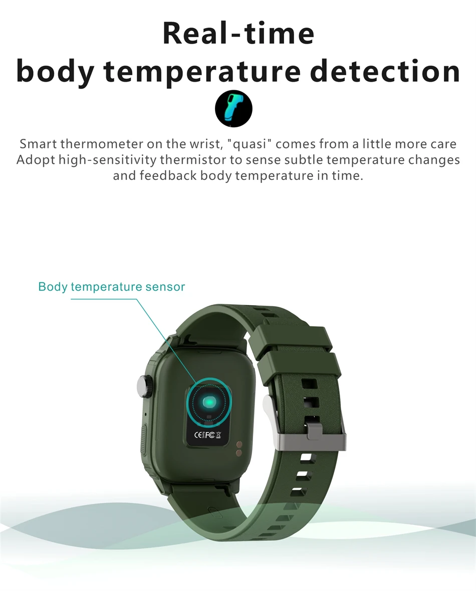 2022 New Body Temperature Smart Watch Men Heart Rate Sports Watches Custom Dial HD Call Waterproof Smartwatch For Xiaomi Huawei