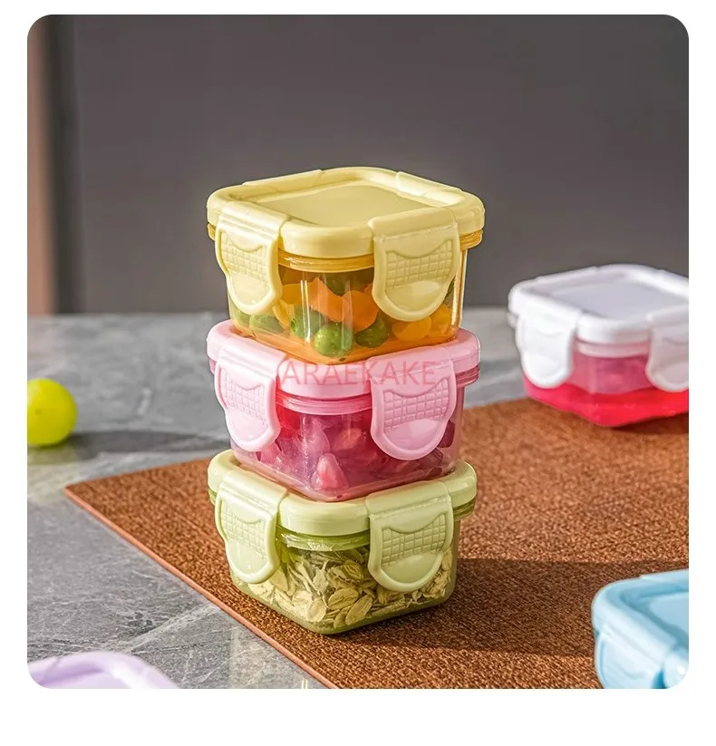 

Baby complementary food box, food grade, sealed and fresh-keeping sample box with lid, portable mini fruit box