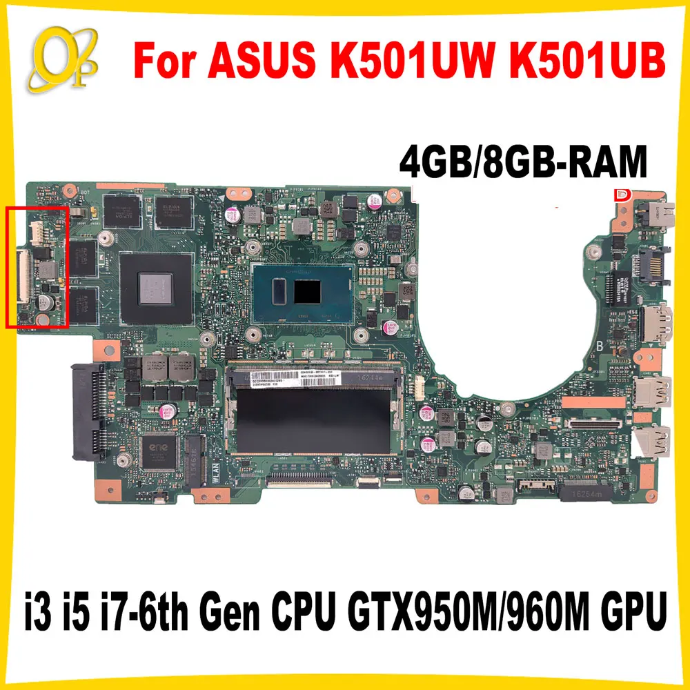 Carte Mère ASUS UX510UW - 8GB RAM - I7-7500U - GTX950M - Fonctionnelle