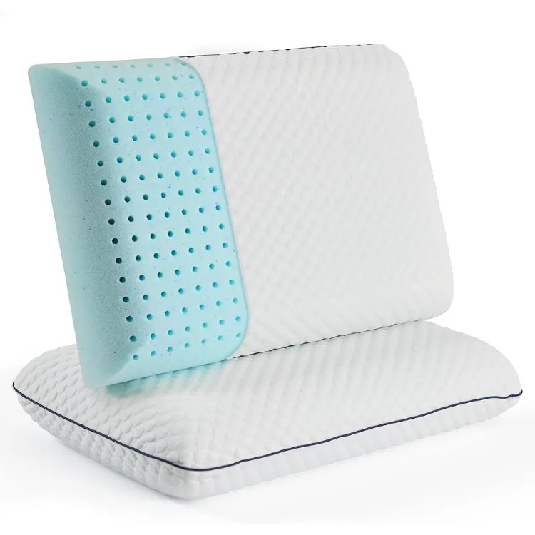 

WEEKENDER 2 Pack Gel Memory Foam Pillow – Set of Two Pillows - Ventilated Cooling Pillows – Removable, Machine Washable Cover