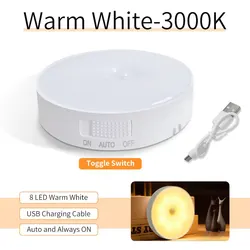 Wireless LED Motion Sensor Night Light (With Switch Warm)