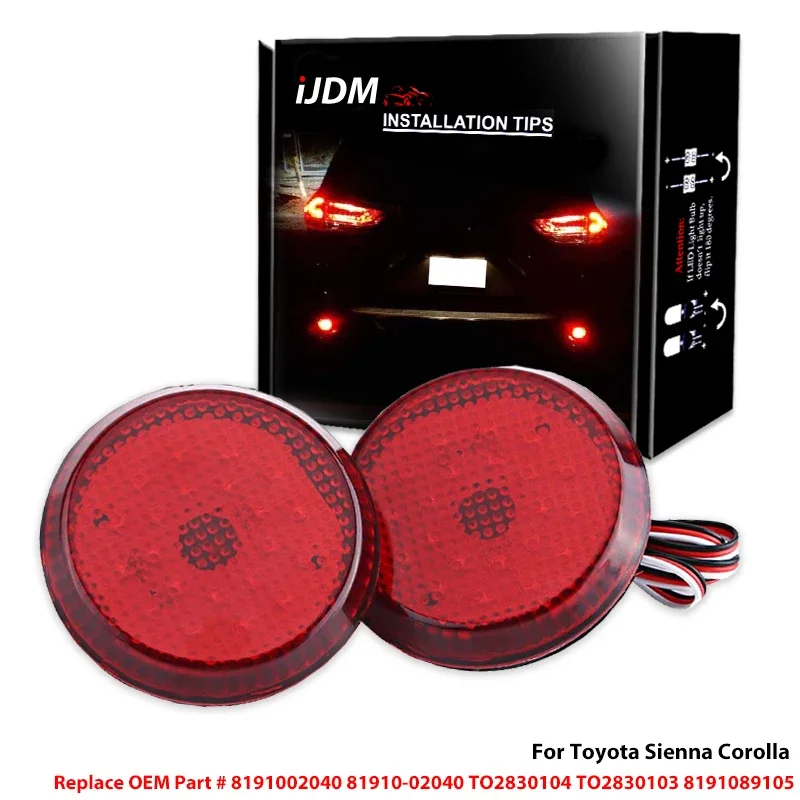 2Pcs Led Stop Stop Stop Spia Per Nissan/Qashqai/Trail Per Toyota/Corolla Coda Paraurti Posteriore Riflettore Fendinebbia Super Bright