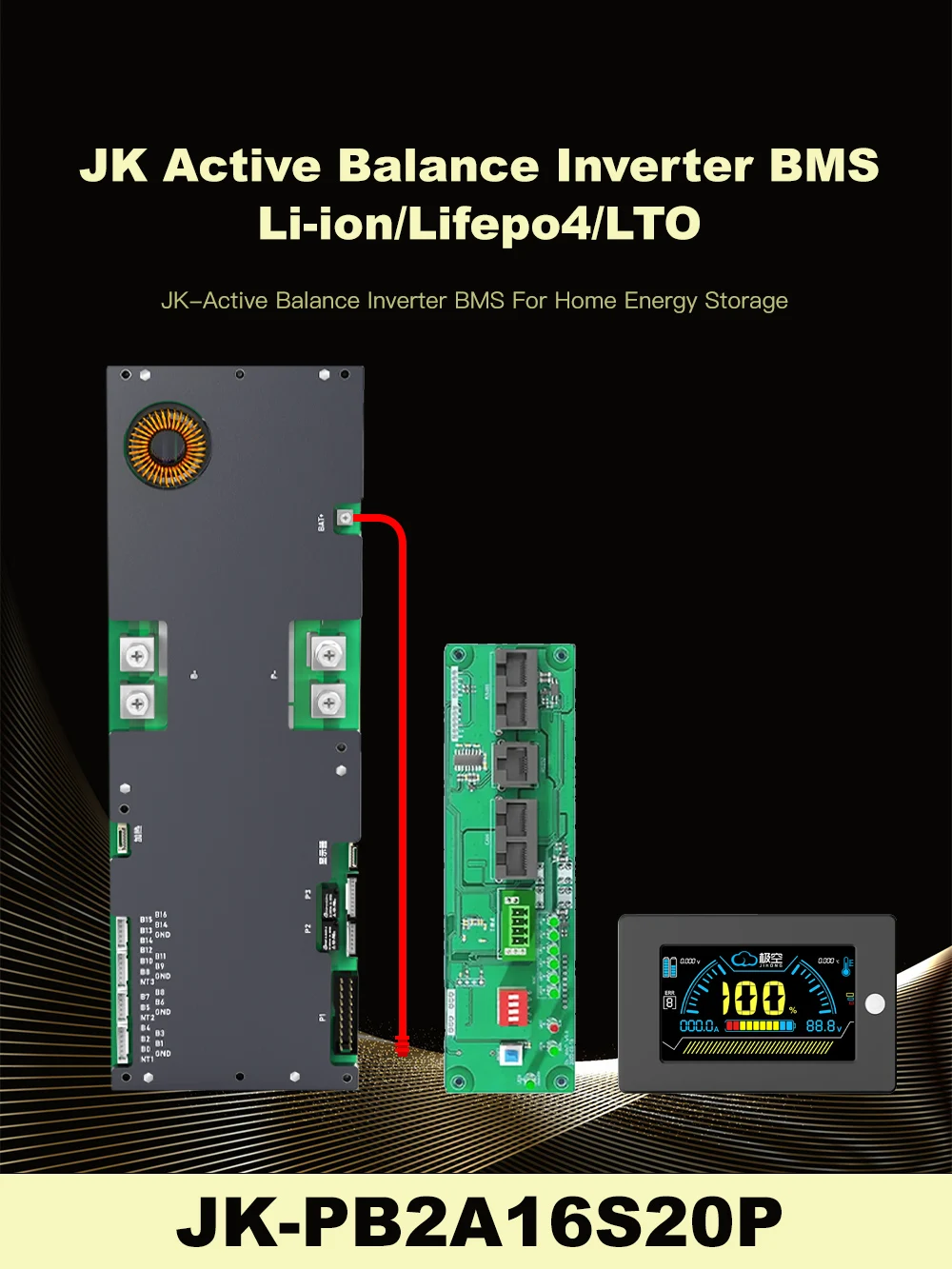 JKBMS PB2A16S20P Smart Inverter BMS 8S - 16S 24V 48V 200A Family Energy Storage Lifepo4/Li-ion/LTO für Growatt Deye Inverter – Detail 10
