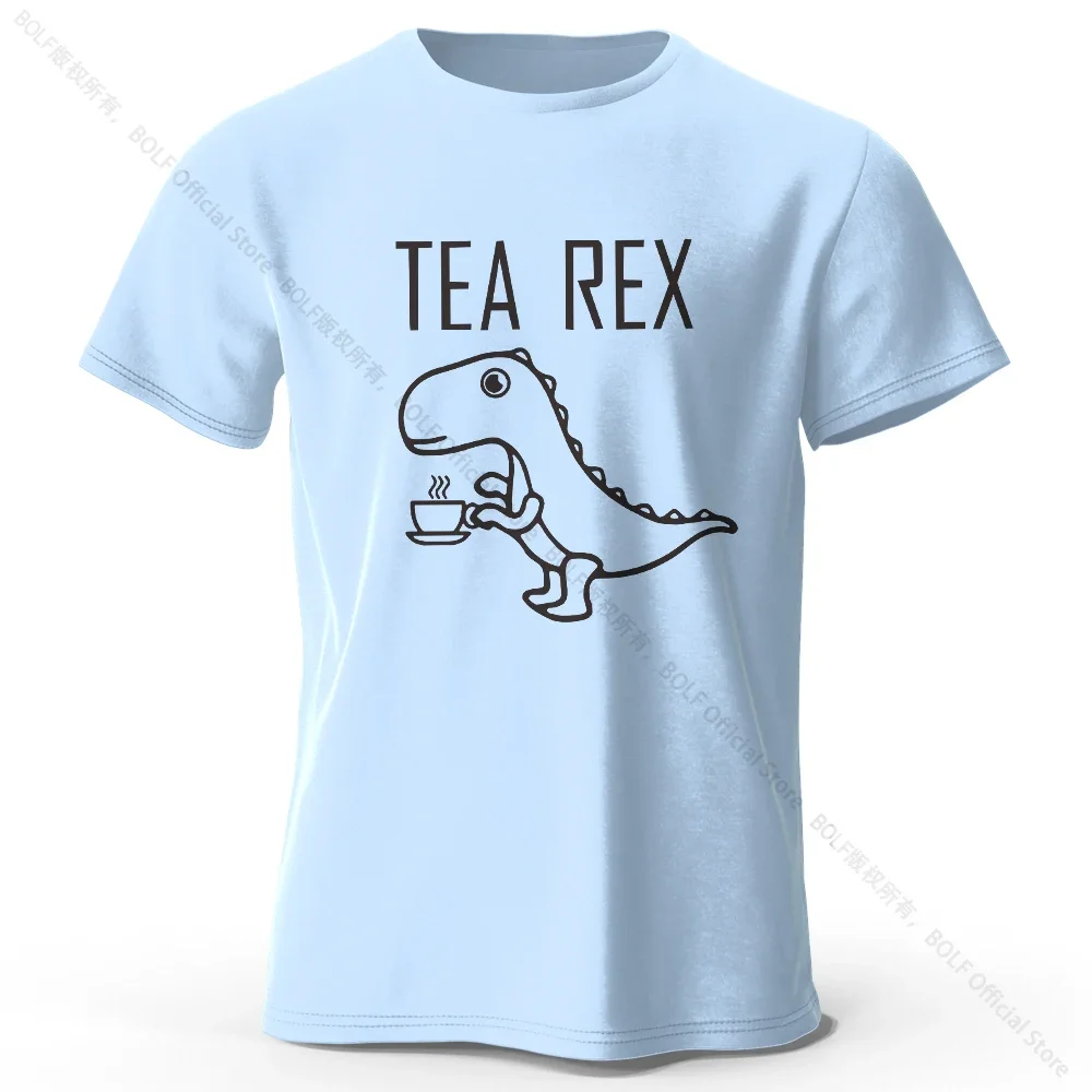 Tea-Rex Dinosaur Unisex 100% Cotton T-Shirt - Soft, Breathable, Fun & Quirky Short Sleeve Tee