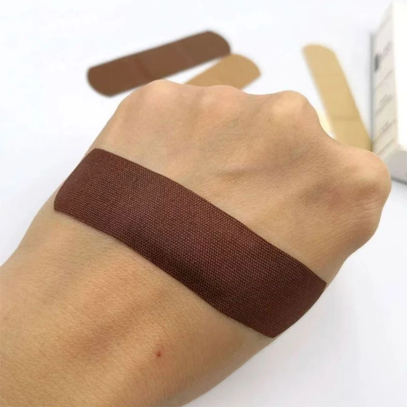 10Pcs/set Geometry Baby Bandages Coffee Sports Stickers Brown Cartoon Stretch Cloth Band Aid Fabric Stretch Cloth Band-Aid