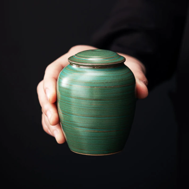 Personalized Pet Urn Mini Ceramic Urns Small Malachite Green Funeral Memorial Coffin My Favorite Pet