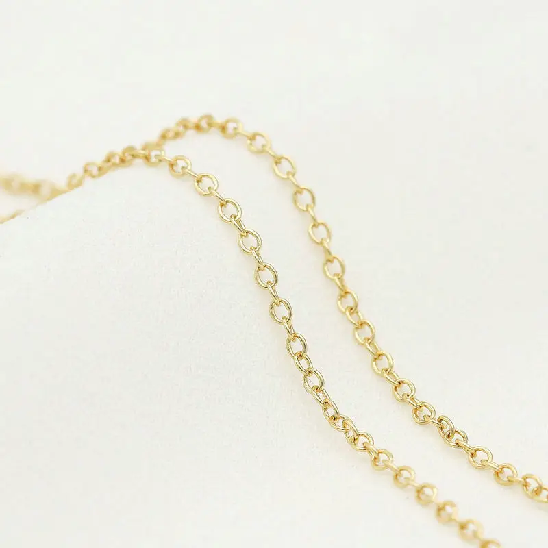  Wholesale 6PCS 14K Gold Plated Brass Box Chain