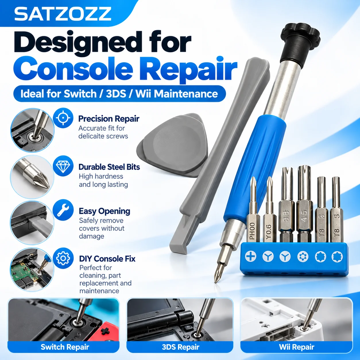 1 Set Schraubendreher-Set Reparaturwerkzeug-Kit für Nintendo Switch New 3DS Wii U NES SNES DS Lite GBA Gamecube Konsolen