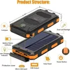 New 50000mAh Solar PowerBank Large Capacity Fast Charging Portable Charger lanyard Compass External Battery Outdoor Backup Power 6