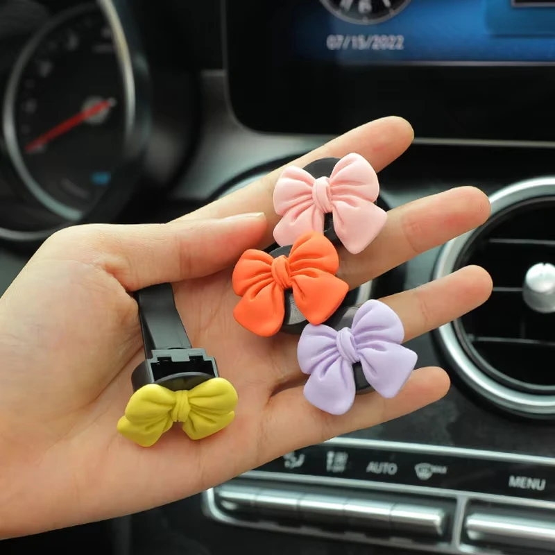Deodorante per auto Profumo per auto con nodo a fiocco Car-styling Odore naturale Condizionatore d'aria Clip di uscita Fragranza Accessori auto - Image 4